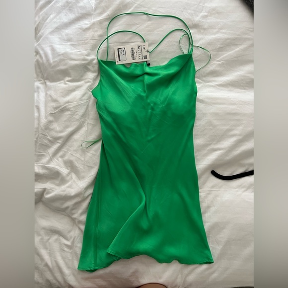 Zara Green Cowl Neck Slip Dress / M - Picture 3 of 4